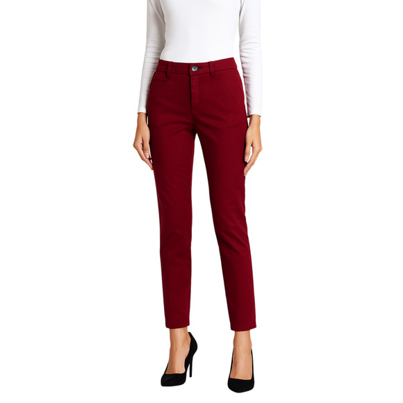 41 Hawthorn Women’s Burgundy Mid Rise Slim Leg Pants Size 6 NWT Work Trousers - Picture 1 of 9
